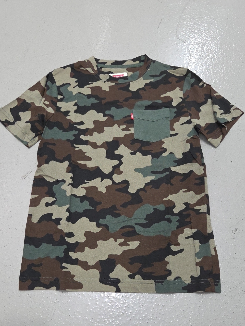 Levi's Boys Camo Short Sleeve Tee - Green, Brown, Black